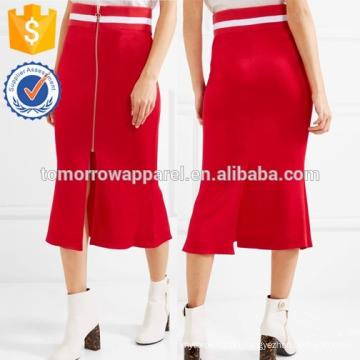 New Fashion Striped Jersey-trimmed Satin Skirt DEM/DOM Manufacture Wholesale Fashion Women Apparel (TA5164S)